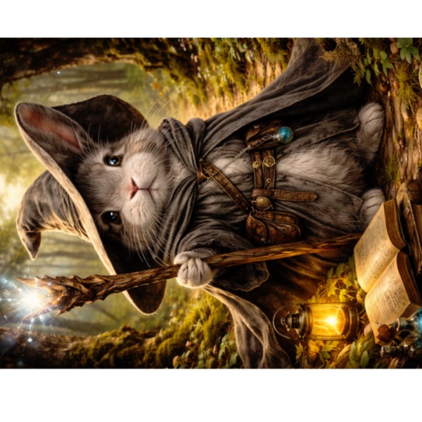 Puzzle velké s potiskem Králík čaroděj